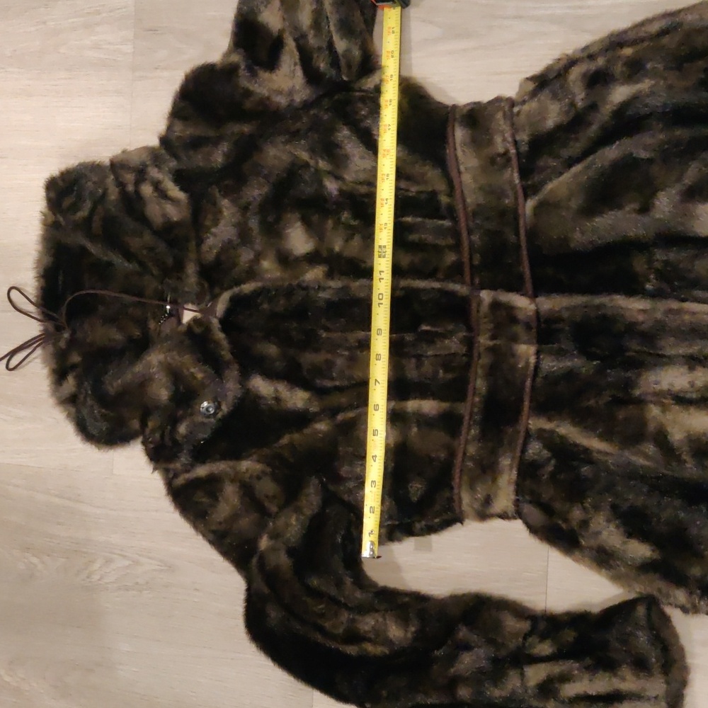 Laundry By Shelli Segal Dark Brown Faux Fur Imitation Mink Fur Outdoors Y2K Retr - Picture 7 of 12
